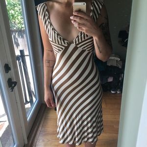 Zara Size M Metallic Striped Midi Dress